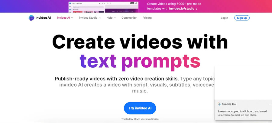 InVideo: allows users to create videos directly from text input