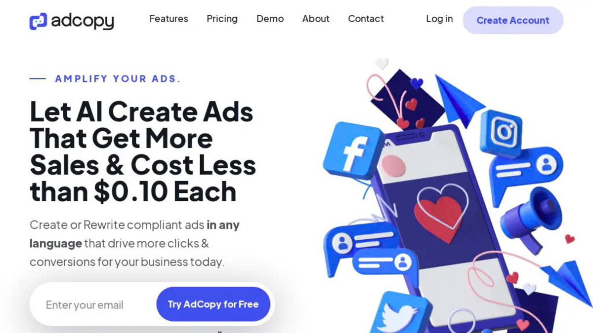 Adcopyai Comprehensive AI Advertising Solution, Increase Conversion Rate & Reduce Costs