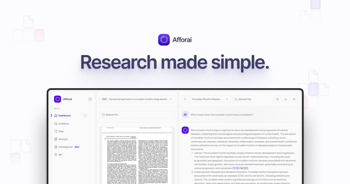 Afforai AI-integrated reference manager for academic research