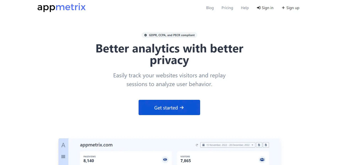 AppMetrix Website Analytics with Data Privacy Protection