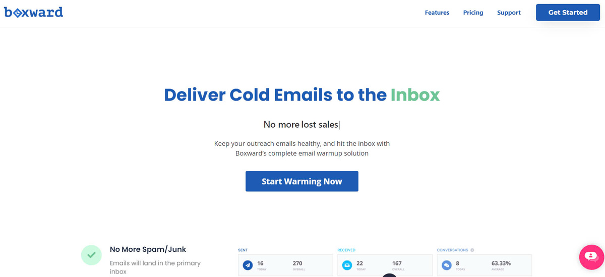 Boxward Deliver Cold Emails to the Inbox