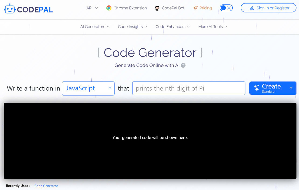 CodePal AI Online code generator using SEO-standard AI