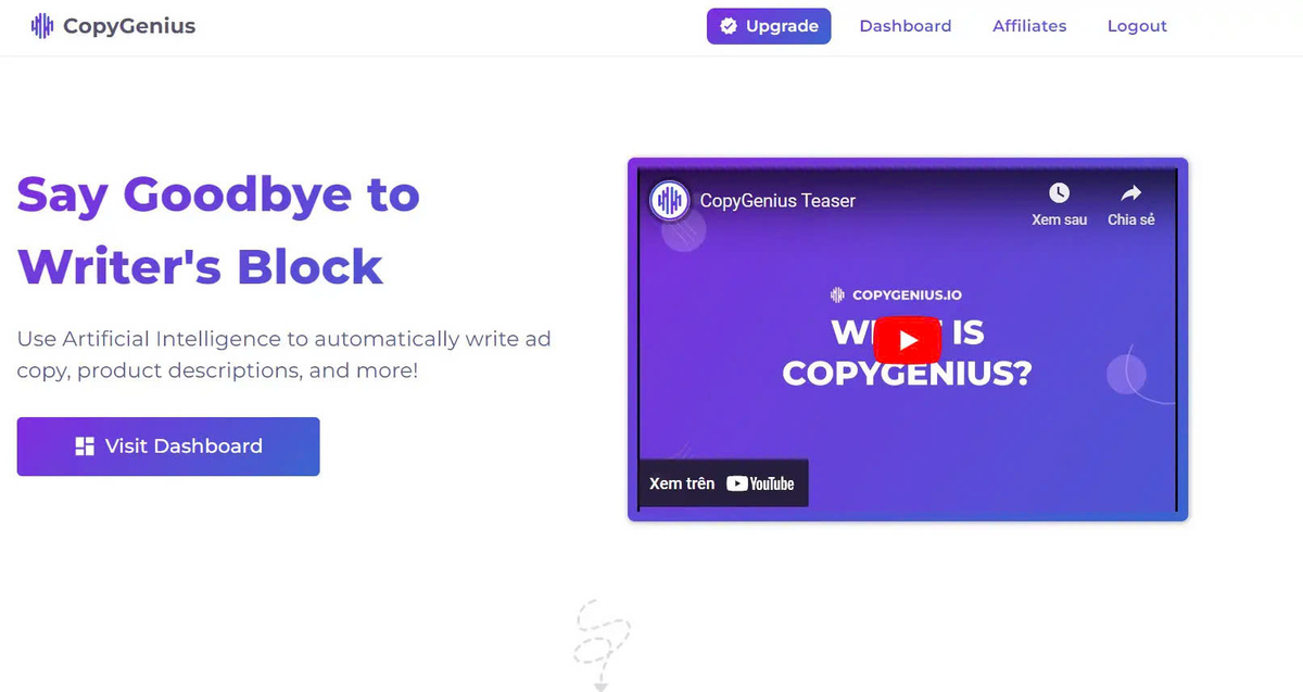 Copygeniusio AI solutions for groundbreaking marketing content