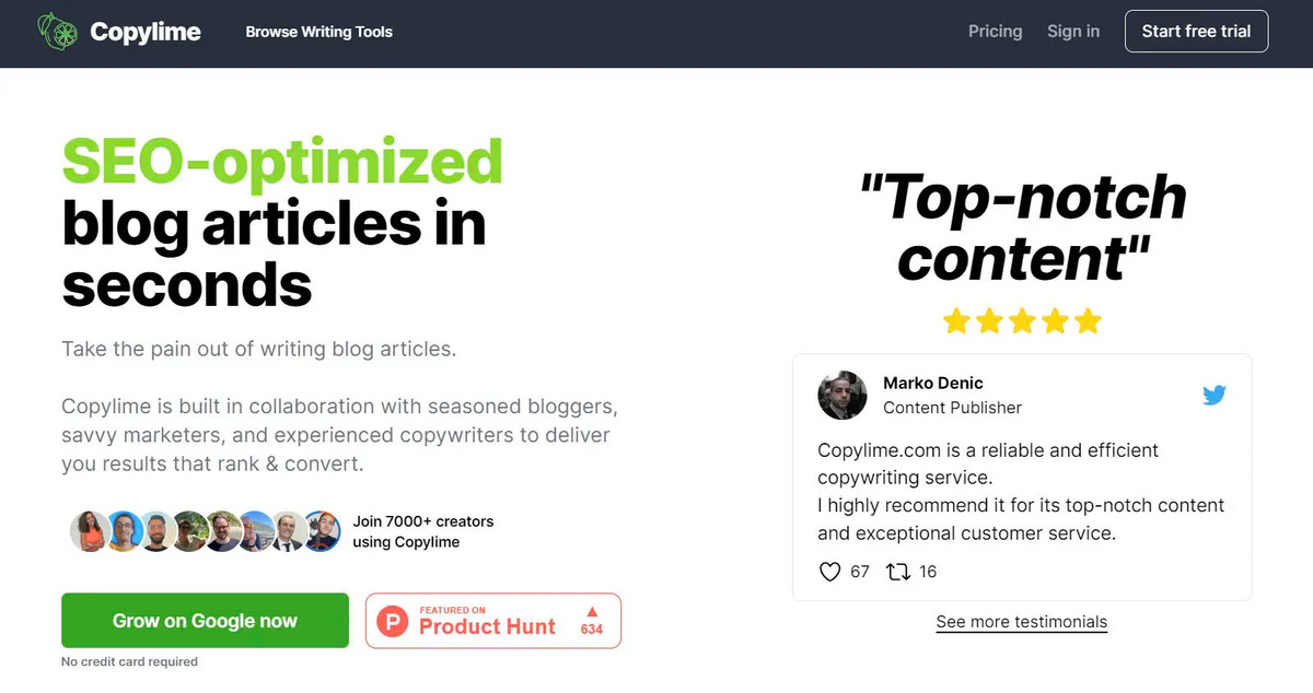 Copylime | Details, Pricing, & Features