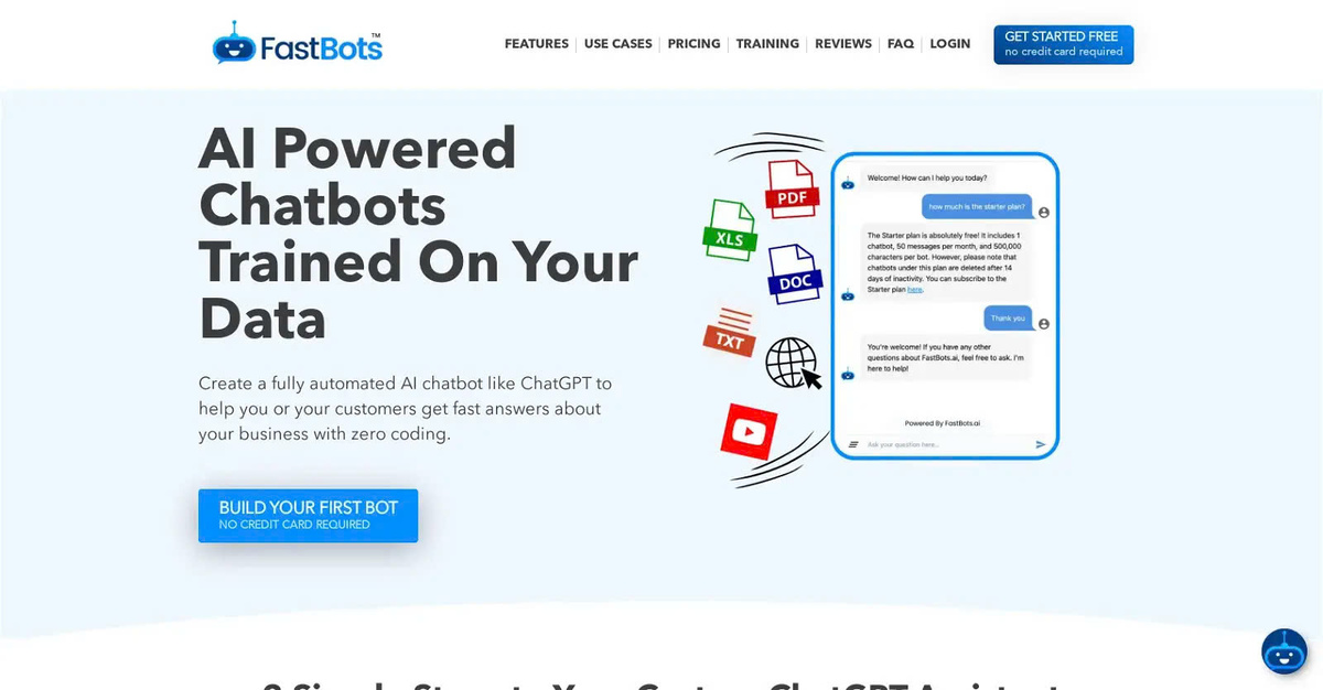 Fastbots AI-powered Chatbots are trained on your data