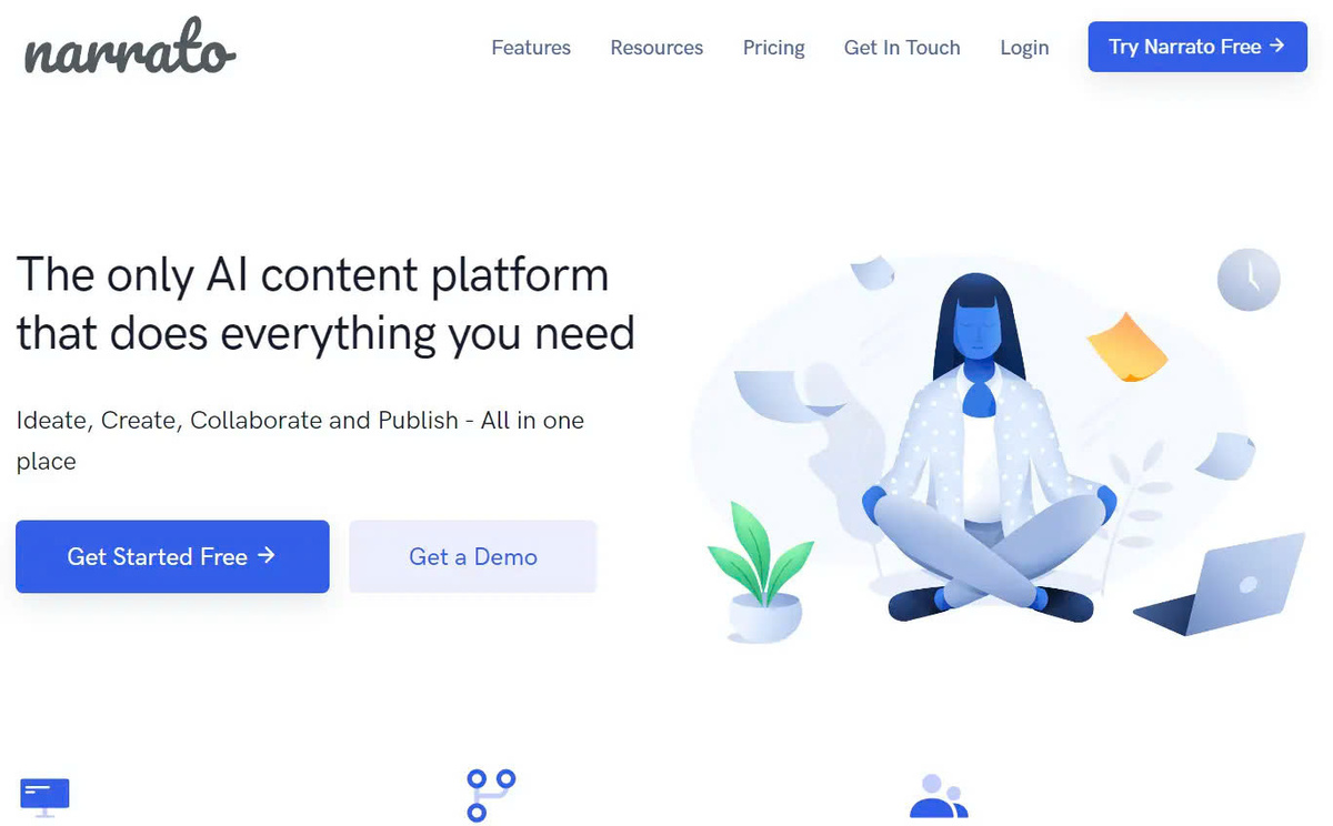 Narratoio Advanced AI platform for content generation, creation, and publishing