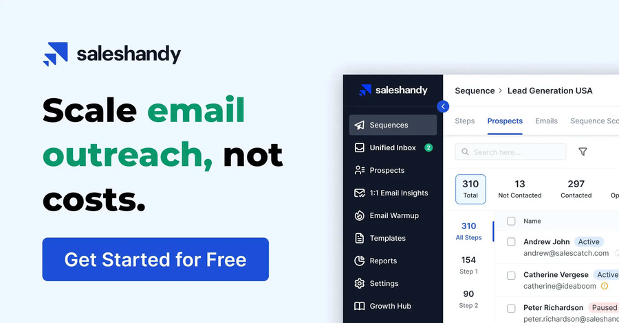 Saleshandy Leading Email Marketing and Automation Platform for Lead Generation