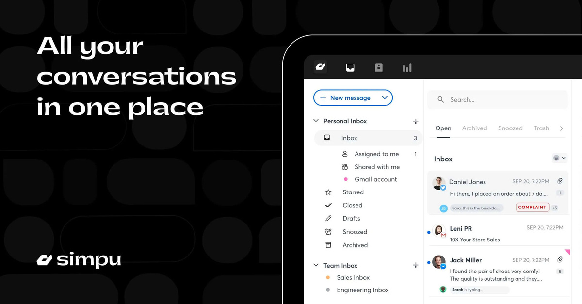 Simpu and Simpuco Manage all your conversations from one inbox