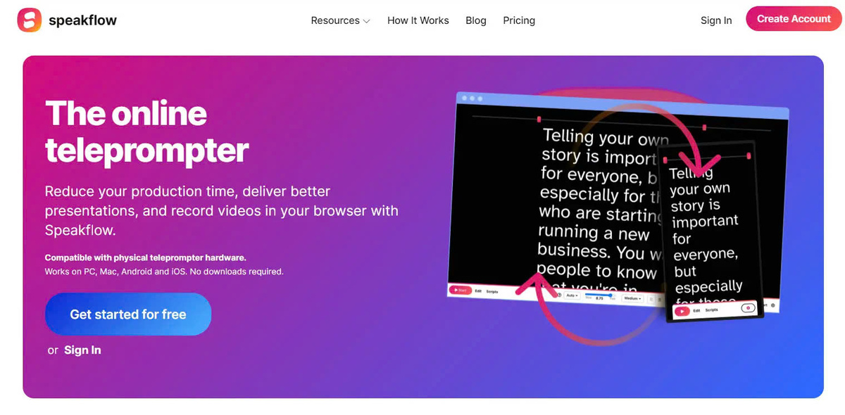 Speakflow: Take Your Presentation and Video Recording to the Next Level with an Online Teleprompter