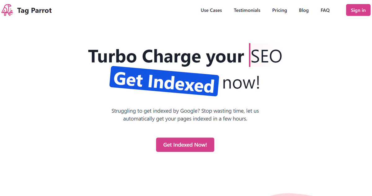 Tag Parrot Turbo Charge Your SEO Indexed Today!