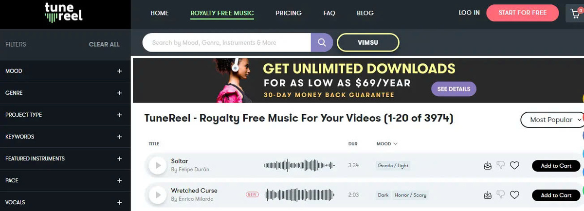 TuneReel, Pricing, & Features