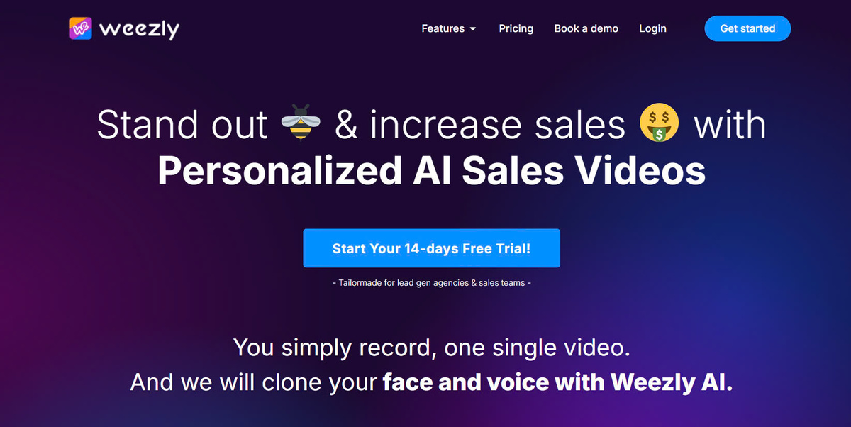 Weezly: Personalized AI Sales Videos to Increase Sales & Conversions